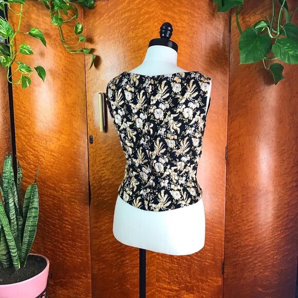 50’s 50s VINTAGE PEACOCKS Metallic Lame Blouse M L - Picture 5 of 10